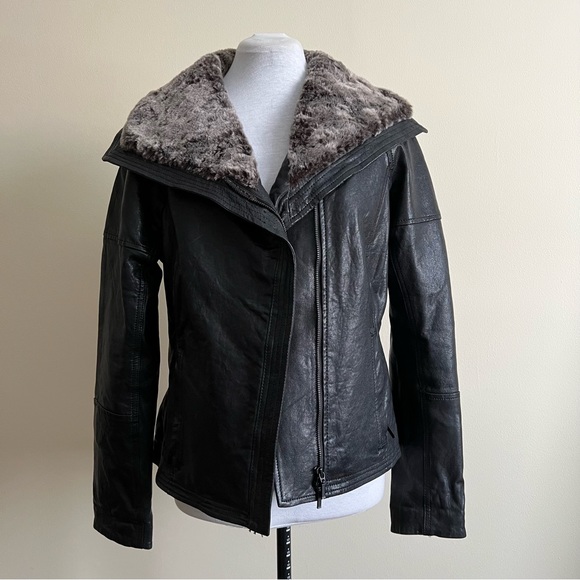 y2k danier leather insulated faux fur jacket - Picture 2 of 16